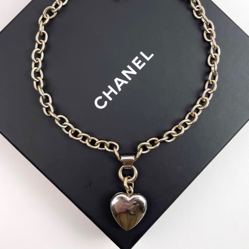 【98新 ✨ 全網最甜價!】Chanel香奈兒 21年香奈兒王一博同款滿鑽愛心桃心項鍊 (下單前先詢問庫存❗️)-1