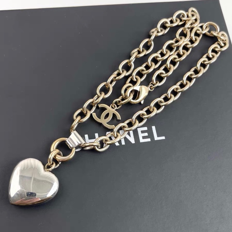 【98新 ✨ 全網最甜價!】Chanel香奈兒 21年香奈兒王一博同款滿鑽愛心桃心項鍊 (下單前先詢問庫存❗️)-3