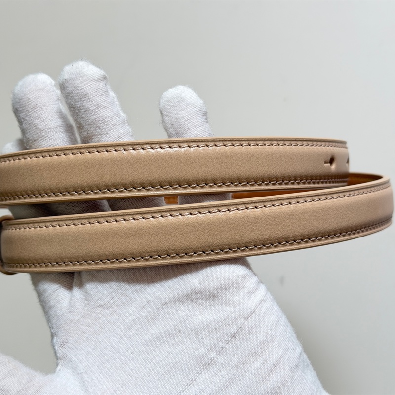 914intheair精品代購『全新閒置』Loewe 經典品牌logo奶茶色小牛皮腰帶/皮帶 85-8