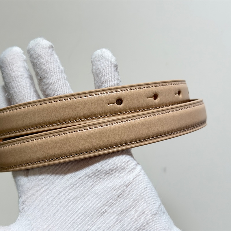 914intheair精品代購『全新閒置』Loewe 經典品牌logo奶茶色小牛皮腰帶/皮帶 85-9
