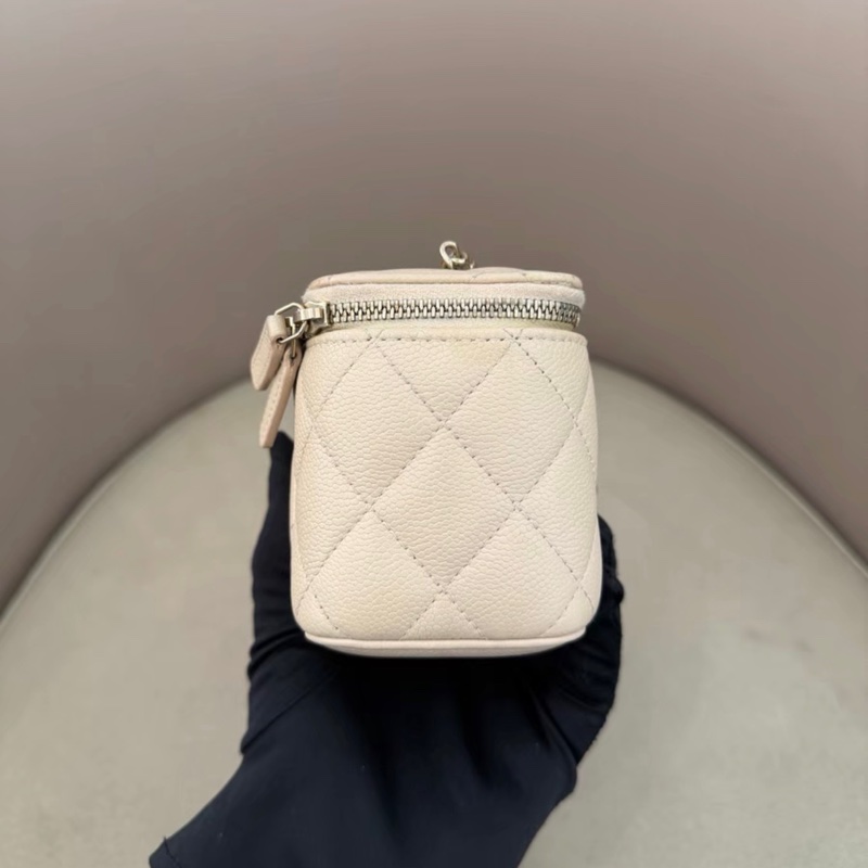 【97新 ✨ 全網最低價！】CHANEL香奈兒 奶茶色 荔枝牛皮 小方盒 有鏡款 （下單前先詢問庫存❗️）-6