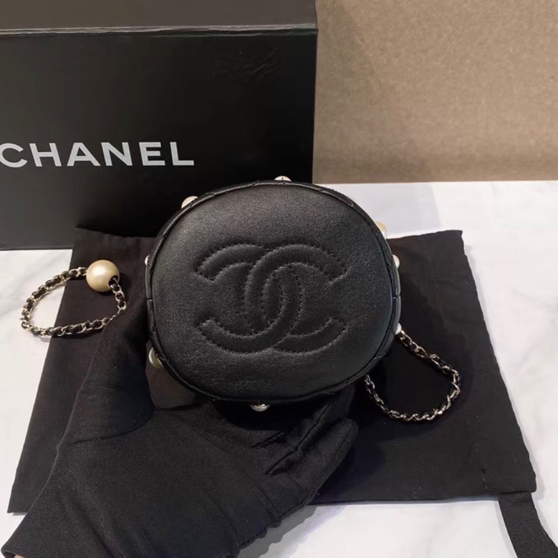【98新 ✨ 全網最低價！】Chanel 香奈兒21s黑金 mini 珍珠 水桶包（下單前先詢問庫存❗️）-8