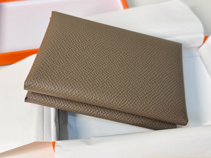 全新❤️Hermes Calvi Duo 經典大象灰/卡片零錢包-6