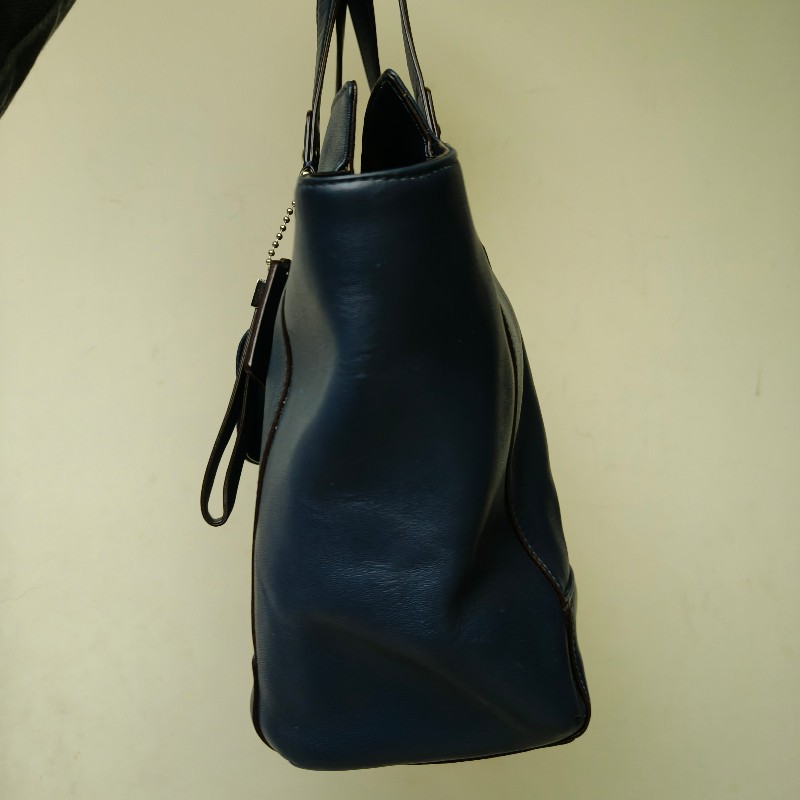 ㊣✨COACH✨蔻馳 藍色 拼色 口袋 皮革 肩背包 手提包 托特包 文件包/二手包/二手精品🌳二手樹屋🌳-2