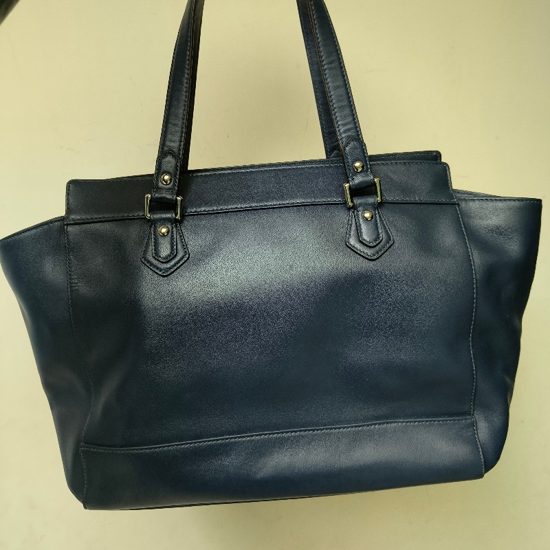 ㊣✨COACH✨蔻馳 藍色 拼色 口袋 皮革 肩背包 手提包 托特包 文件包/二手包/二手精品🌳二手樹屋🌳-3