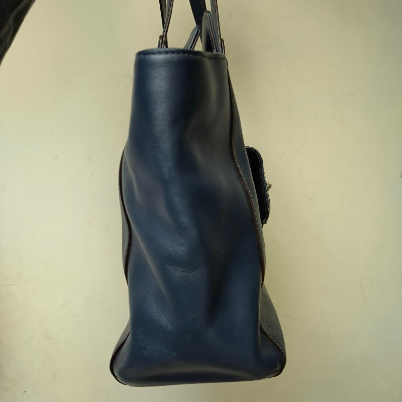 ㊣✨COACH✨蔻馳 藍色 拼色 口袋 皮革 肩背包 手提包 托特包 文件包/二手包/二手精品🌳二手樹屋🌳-4