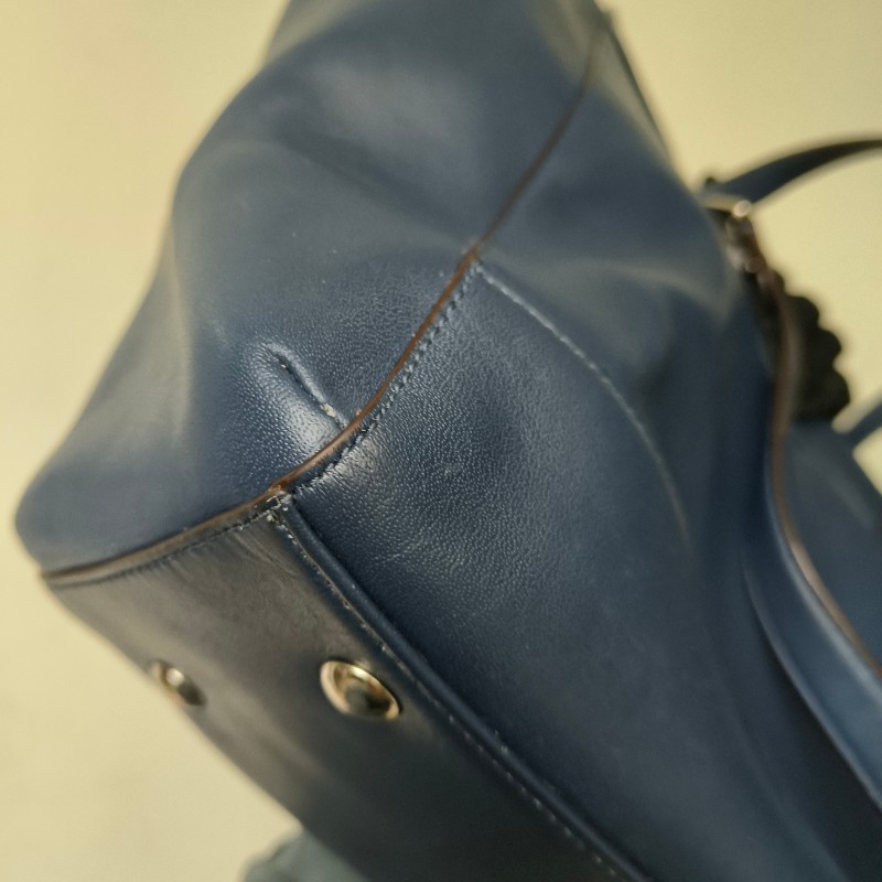 ㊣✨COACH✨蔻馳 藍色 拼色 口袋 皮革 肩背包 手提包 托特包 文件包/二手包/二手精品🌳二手樹屋🌳-9