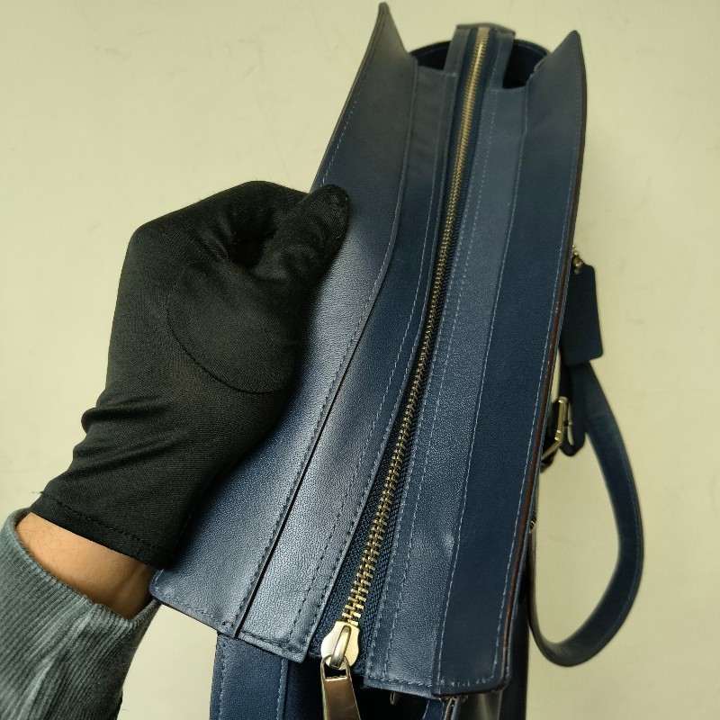 ㊣✨COACH✨蔻馳 藍色 拼色 口袋 皮革 肩背包 手提包 托特包 文件包/二手包/二手精品🌳二手樹屋🌳-43