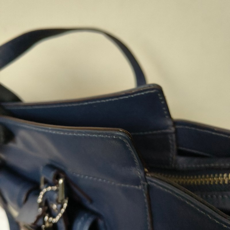 ㊣✨COACH✨蔻馳 藍色 拼色 口袋 皮革 肩背包 手提包 托特包 文件包/二手包/二手精品🌳二手樹屋🌳-47