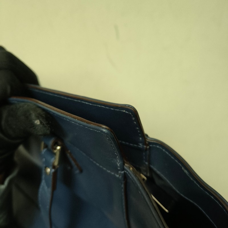 ㊣✨COACH✨蔻馳 藍色 拼色 口袋 皮革 肩背包 手提包 托特包 文件包/二手包/二手精品🌳二手樹屋🌳-48