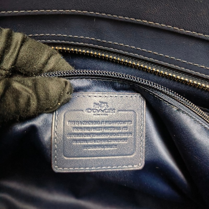 ㊣✨COACH✨蔻馳 藍色 拼色 口袋 皮革 肩背包 手提包 托特包 文件包/二手包/二手精品🌳二手樹屋🌳-63