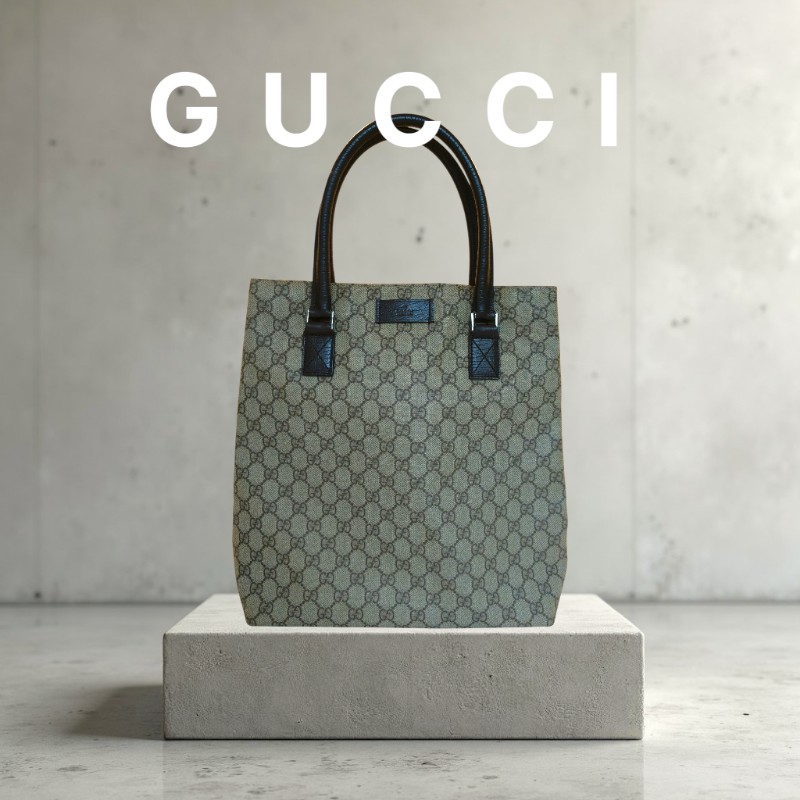 ㊣✨GUCCI✨(附防塵袋)古馳 GG 老花 塗層帆布 皮革 通勤 手提包 文件包 琴譜包/二手包/保證正品🌳二手樹屋🌳-0