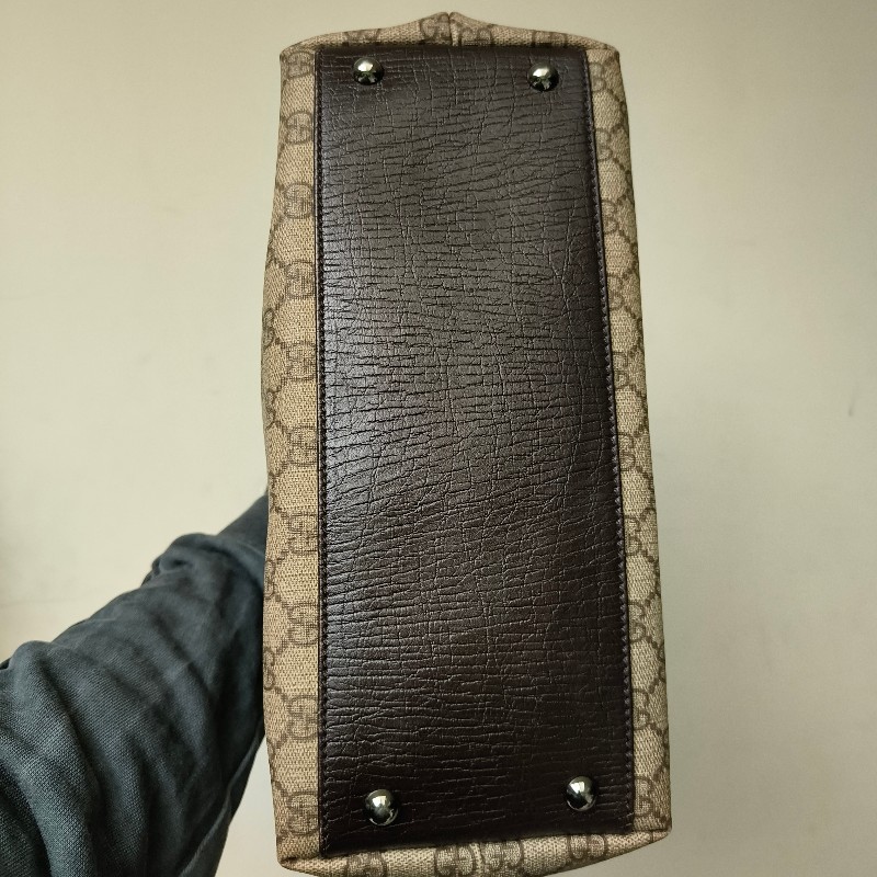 ㊣✨GUCCI✨(附防塵袋)古馳 GG 老花 塗層帆布 皮革 通勤 手提包 文件包 琴譜包/二手包/保證正品🌳二手樹屋🌳-6