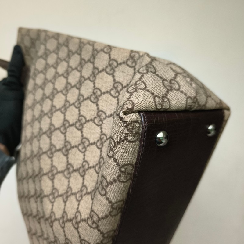 ㊣✨GUCCI✨(附防塵袋)古馳 GG 老花 塗層帆布 皮革 通勤 手提包 文件包 琴譜包/二手包/保證正品🌳二手樹屋🌳-7