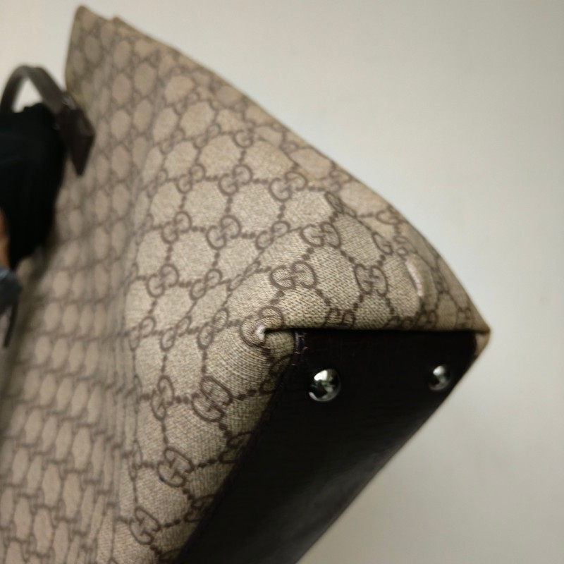 ㊣✨GUCCI✨(附防塵袋)古馳 GG 老花 塗層帆布 皮革 通勤 手提包 文件包 琴譜包/二手包/保證正品🌳二手樹屋🌳-9