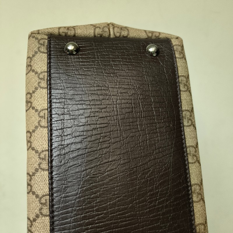 ㊣✨GUCCI✨(附防塵袋)古馳 GG 老花 塗層帆布 皮革 通勤 手提包 文件包 琴譜包/二手包/保證正品🌳二手樹屋🌳-11