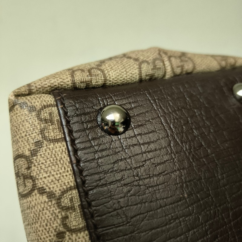 ㊣✨GUCCI✨(附防塵袋)古馳 GG 老花 塗層帆布 皮革 通勤 手提包 文件包 琴譜包/二手包/保證正品🌳二手樹屋🌳-13