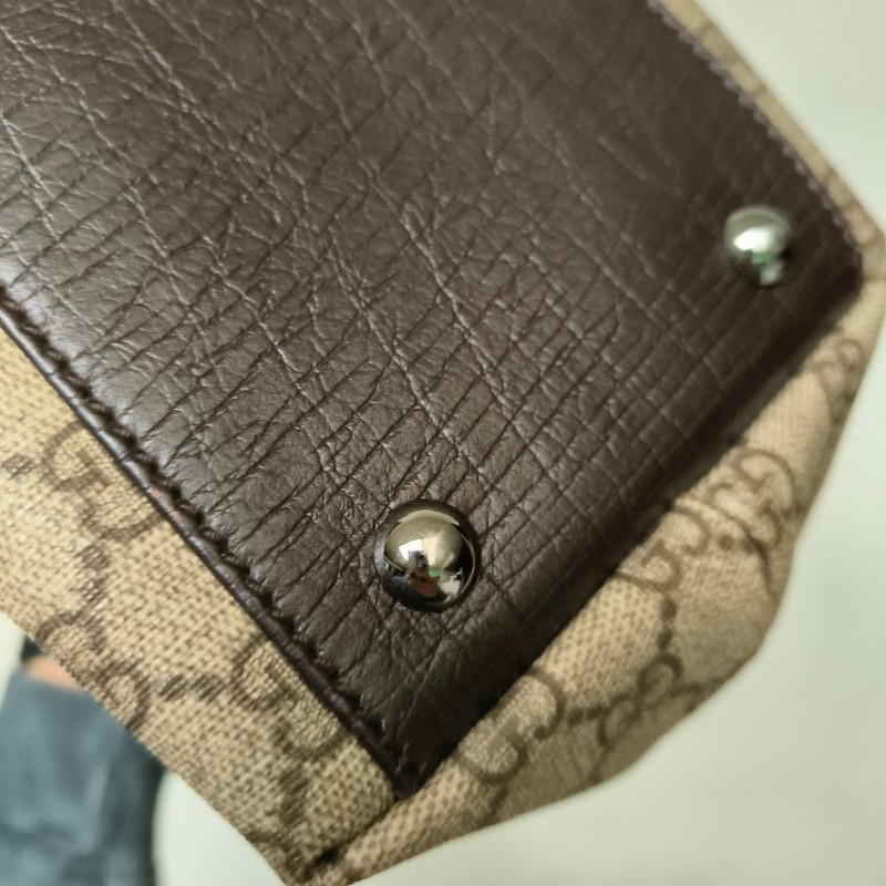 ㊣✨GUCCI✨(附防塵袋)古馳 GG 老花 塗層帆布 皮革 通勤 手提包 文件包 琴譜包/二手包/保證正品🌳二手樹屋🌳-14