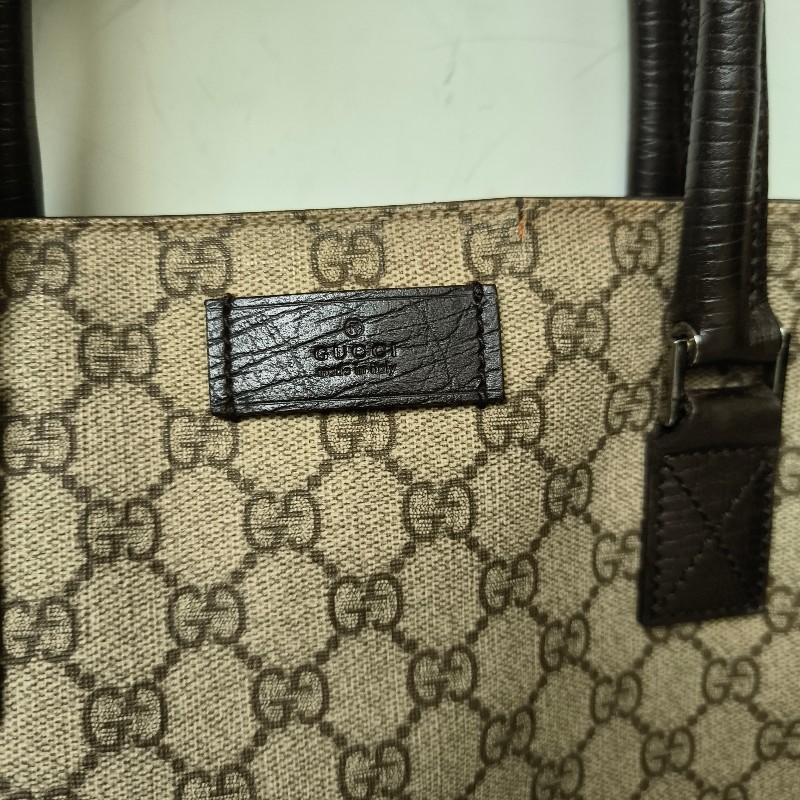 ㊣✨GUCCI✨(附防塵袋)古馳 GG 老花 塗層帆布 皮革 通勤 手提包 文件包 琴譜包/二手包/保證正品🌳二手樹屋🌳-15