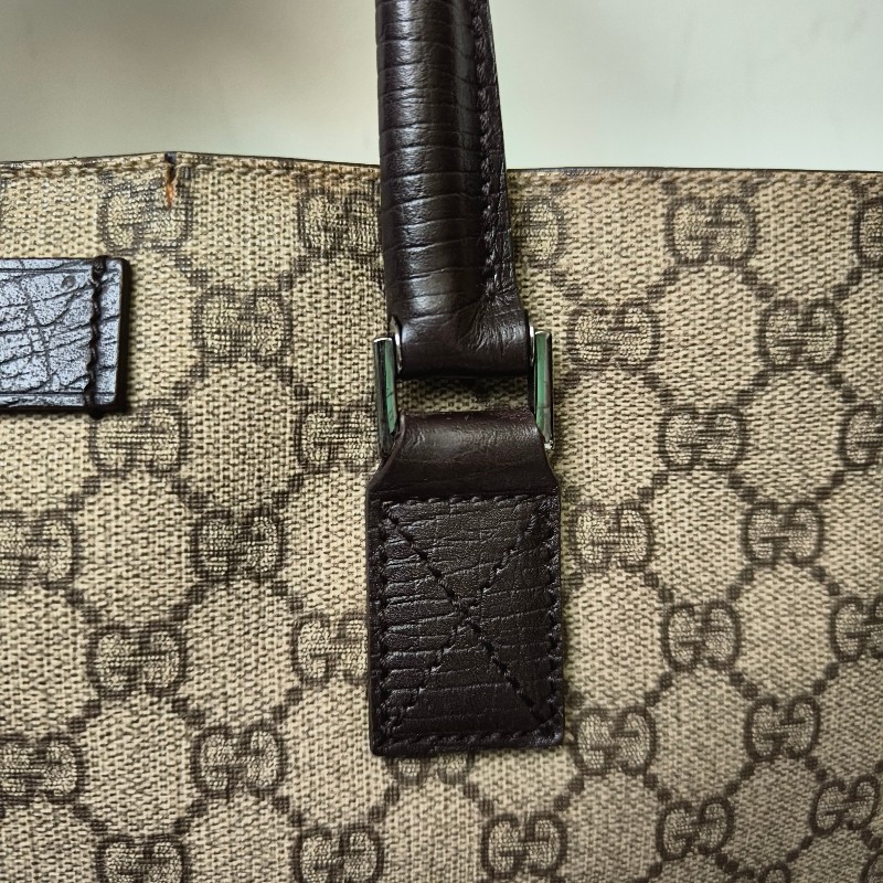 ㊣✨GUCCI✨(附防塵袋)古馳 GG 老花 塗層帆布 皮革 通勤 手提包 文件包 琴譜包/二手包/保證正品🌳二手樹屋🌳-19