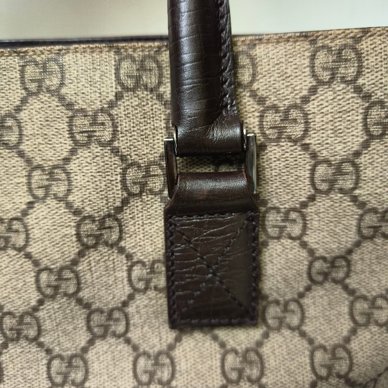 ㊣✨GUCCI✨(附防塵袋)古馳 GG 老花 塗層帆布 皮革 通勤 手提包 文件包 琴譜包/二手包/保證正品🌳二手樹屋🌳-21