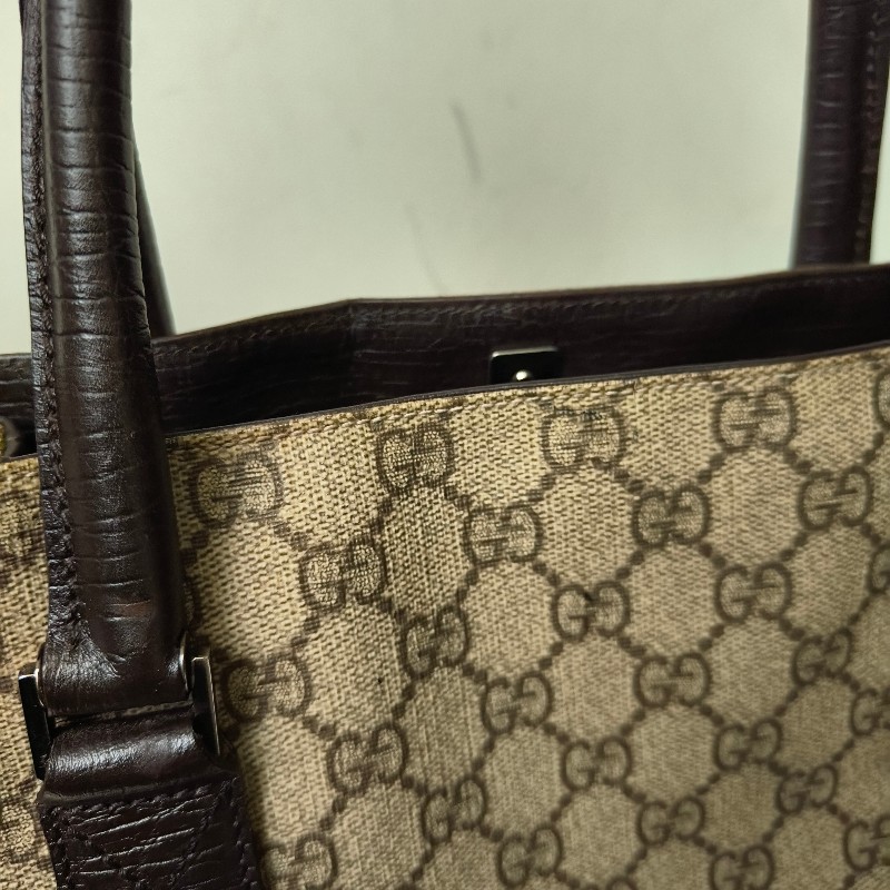 ㊣✨GUCCI✨(附防塵袋)古馳 GG 老花 塗層帆布 皮革 通勤 手提包 文件包 琴譜包/二手包/保證正品🌳二手樹屋🌳-29