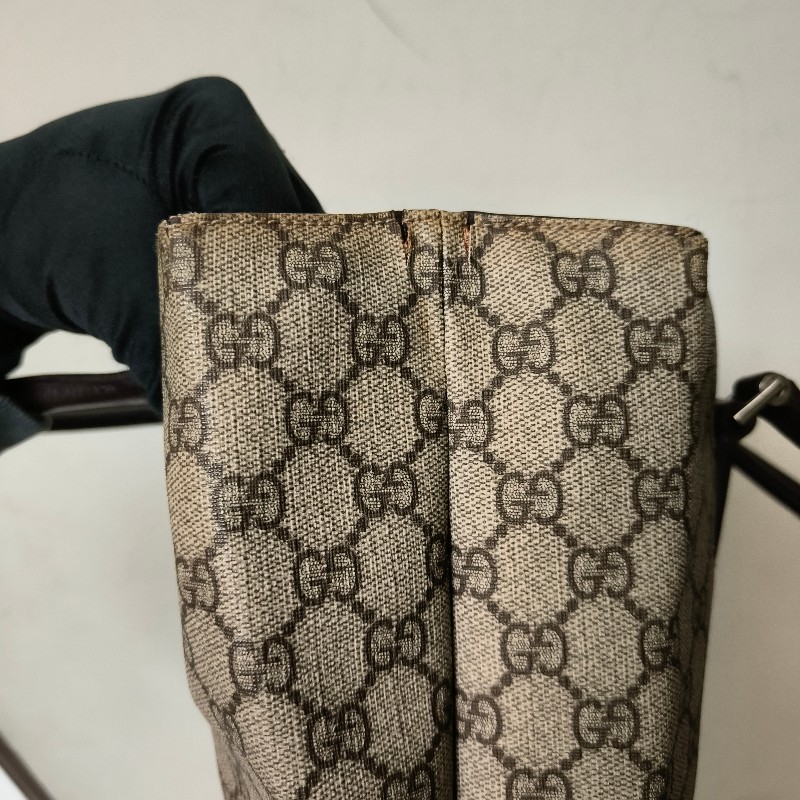 ㊣✨GUCCI✨(附防塵袋)古馳 GG 老花 塗層帆布 皮革 通勤 手提包 文件包 琴譜包/二手包/保證正品🌳二手樹屋🌳-30