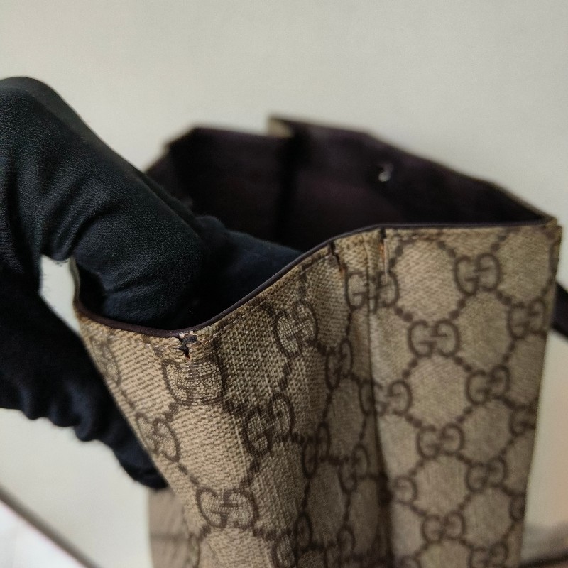 ㊣✨GUCCI✨(附防塵袋)古馳 GG 老花 塗層帆布 皮革 通勤 手提包 文件包 琴譜包/二手包/保證正品🌳二手樹屋🌳-31