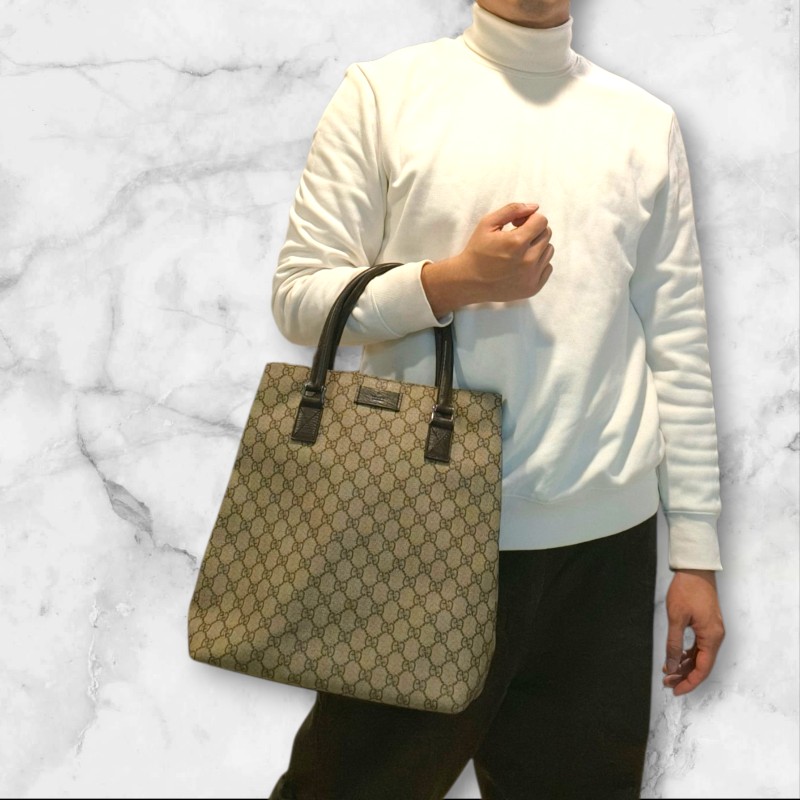 ㊣✨GUCCI✨(附防塵袋)古馳 GG 老花 塗層帆布 皮革 通勤 手提包 文件包 琴譜包/二手包/保證正品🌳二手樹屋🌳-52