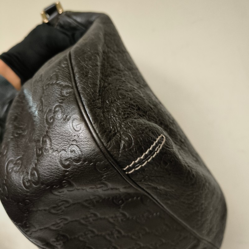 【8成新】㊣✨GUCCI✨(附防塵袋)古馳 GG 滿版 浮雕 老花 可可色 半月包 腋下包 肩背包 托特包/二手包/保證正品🌳二手樹屋🌳-8