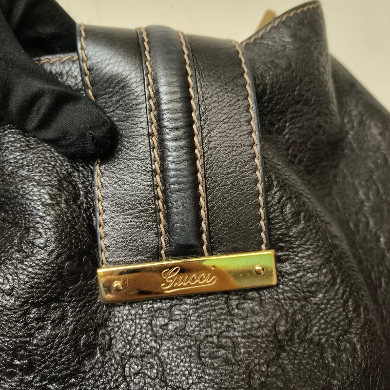 【8成新】㊣✨GUCCI✨(附防塵袋)古馳 GG 滿版 浮雕 老花 可可色 半月包 腋下包 肩背包 托特包/二手包/保證正品🌳二手樹屋🌳-13