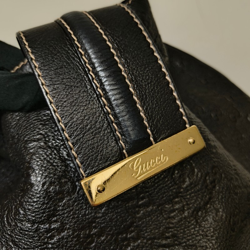 【8成新】㊣✨GUCCI✨(附防塵袋)古馳 GG 滿版 浮雕 老花 可可色 半月包 腋下包 肩背包 托特包/二手包/保證正品🌳二手樹屋🌳-14