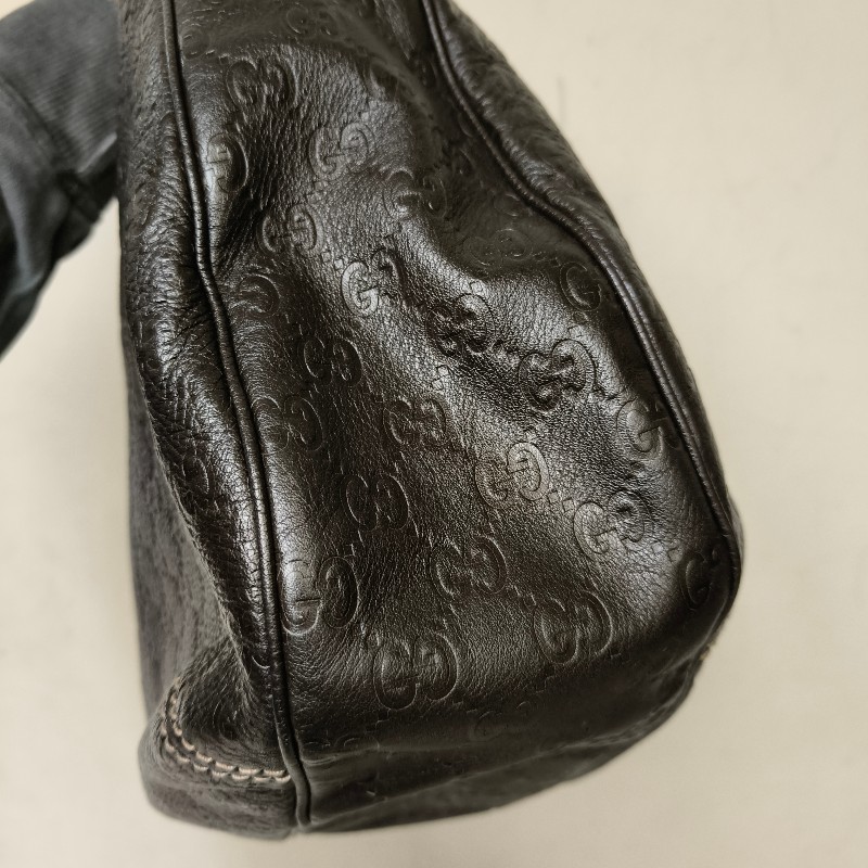 【8成新】㊣✨GUCCI✨(附防塵袋)古馳 GG 滿版 浮雕 老花 可可色 半月包 腋下包 肩背包 托特包/二手包/保證正品🌳二手樹屋🌳-19