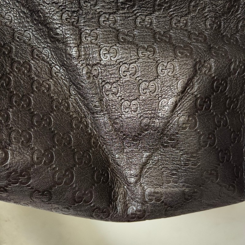 【8成新】㊣✨GUCCI✨(附防塵袋)古馳 GG 滿版 浮雕 老花 可可色 半月包 腋下包 肩背包 托特包/二手包/保證正品🌳二手樹屋🌳-22