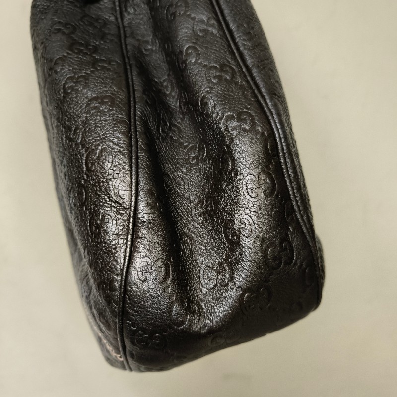 【8成新】㊣✨GUCCI✨(附防塵袋)古馳 GG 滿版 浮雕 老花 可可色 半月包 腋下包 肩背包 托特包/二手包/保證正品🌳二手樹屋🌳-27