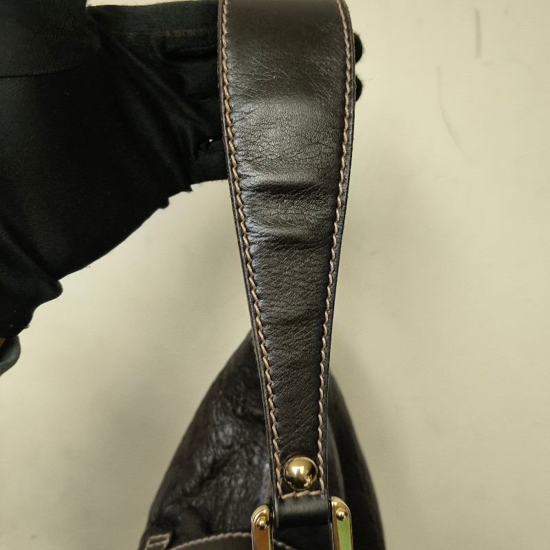 【8成新】㊣✨GUCCI✨(附防塵袋)古馳 GG 滿版 浮雕 老花 可可色 半月包 腋下包 肩背包 托特包/二手包/保證正品🌳二手樹屋🌳-28