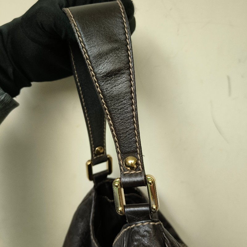 【8成新】㊣✨GUCCI✨(附防塵袋)古馳 GG 滿版 浮雕 老花 可可色 半月包 腋下包 肩背包 托特包/二手包/保證正品🌳二手樹屋🌳-30