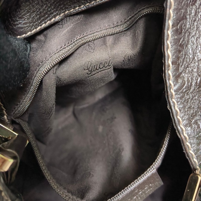 【8成新】㊣✨GUCCI✨(附防塵袋)古馳 GG 滿版 浮雕 老花 可可色 半月包 腋下包 肩背包 托特包/二手包/保證正品🌳二手樹屋🌳-43