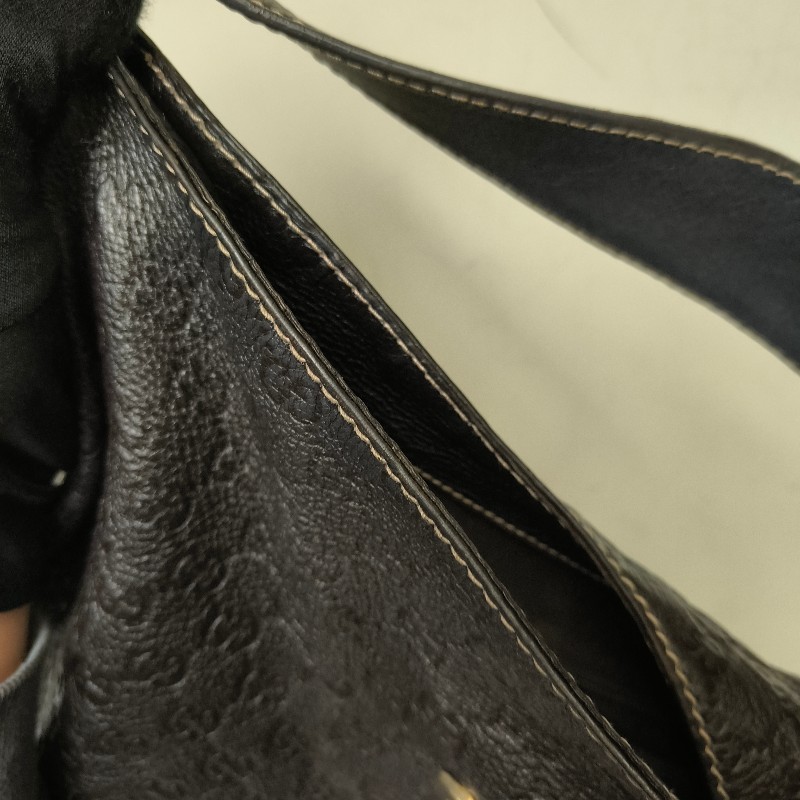 【8成新】㊣✨GUCCI✨(附防塵袋)古馳 GG 滿版 浮雕 老花 可可色 半月包 腋下包 肩背包 托特包/二手包/保證正品🌳二手樹屋🌳-45