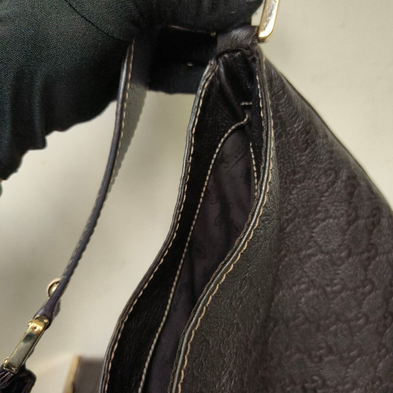 【8成新】㊣✨GUCCI✨(附防塵袋)古馳 GG 滿版 浮雕 老花 可可色 半月包 腋下包 肩背包 托特包/二手包/保證正品🌳二手樹屋🌳-46