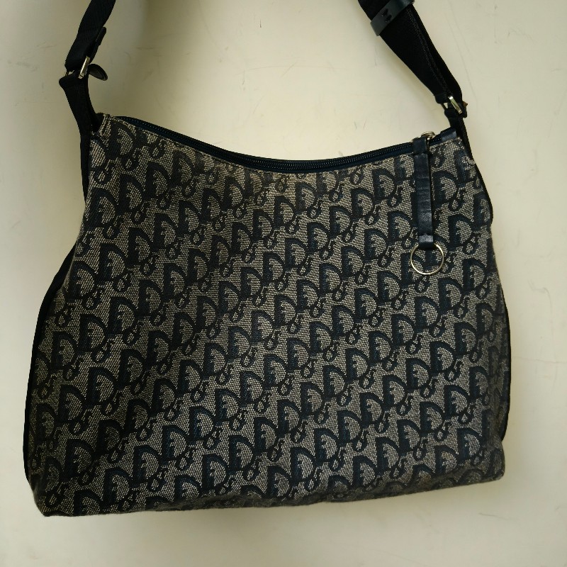 ㊣✨Christian Dior✨迪奧 CD 深藍色 老花 刺繡 輕量 郵差包 肩背包 斜背包/二手包/保證正品🌳二手樹屋🌳-3