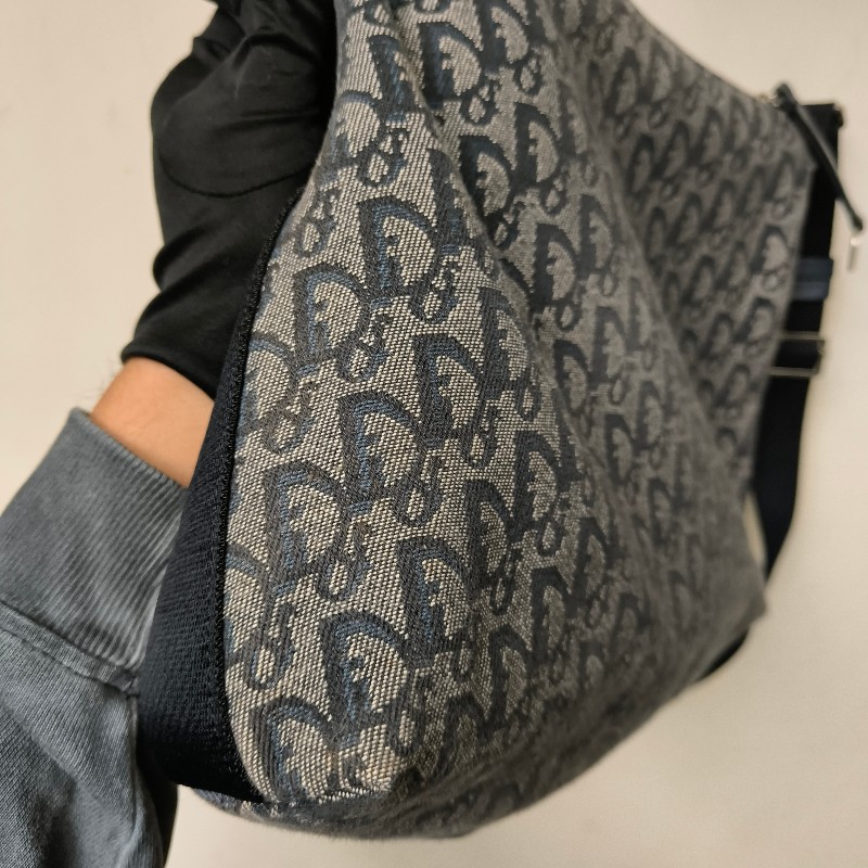 ㊣✨Christian Dior✨迪奧 CD 深藍色 老花 刺繡 輕量 郵差包 肩背包 斜背包/二手包/保證正品🌳二手樹屋🌳-22