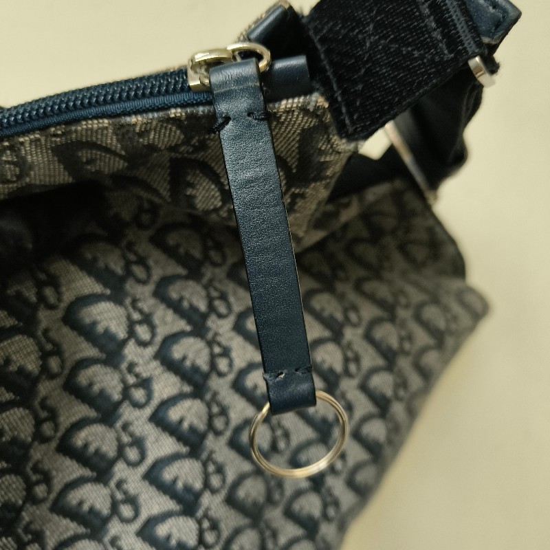 ㊣✨Christian Dior✨迪奧 CD 深藍色 老花 刺繡 輕量 郵差包 肩背包 斜背包/二手包/保證正品🌳二手樹屋🌳-23