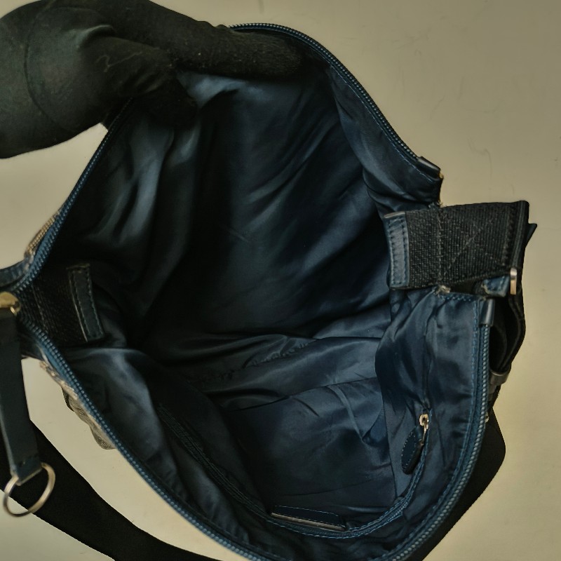 ㊣✨Christian Dior✨迪奧 CD 深藍色 老花 刺繡 輕量 郵差包 肩背包 斜背包/二手包/保證正品🌳二手樹屋🌳-34