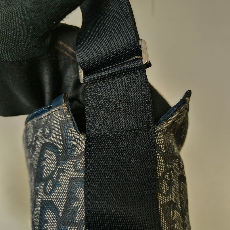 ㊣✨Christian Dior✨迪奧 CD 深藍色 老花 刺繡 輕量 郵差包 肩背包 斜背包/二手包/保證正品🌳二手樹屋🌳-47