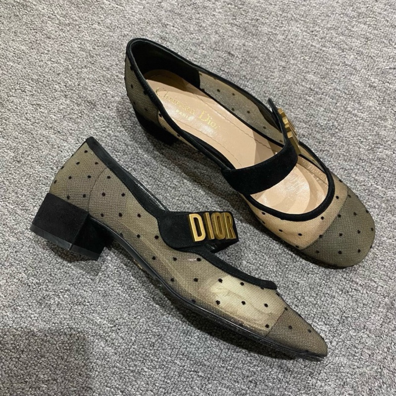 【96新 ✨ 全網最低價！】Dior 瑪莉珍 網紗波點 37碼數（下單前先詢問庫存❗️）-1