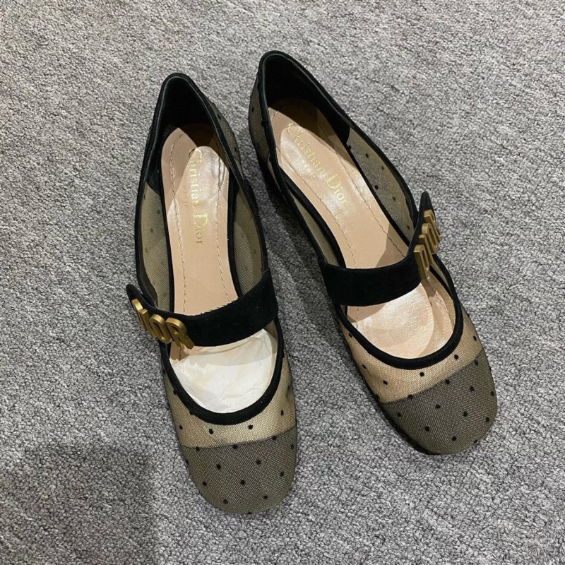 【96新 ✨ 全網最低價！】Dior 瑪莉珍 網紗波點 37碼數（下單前先詢問庫存❗️）-2