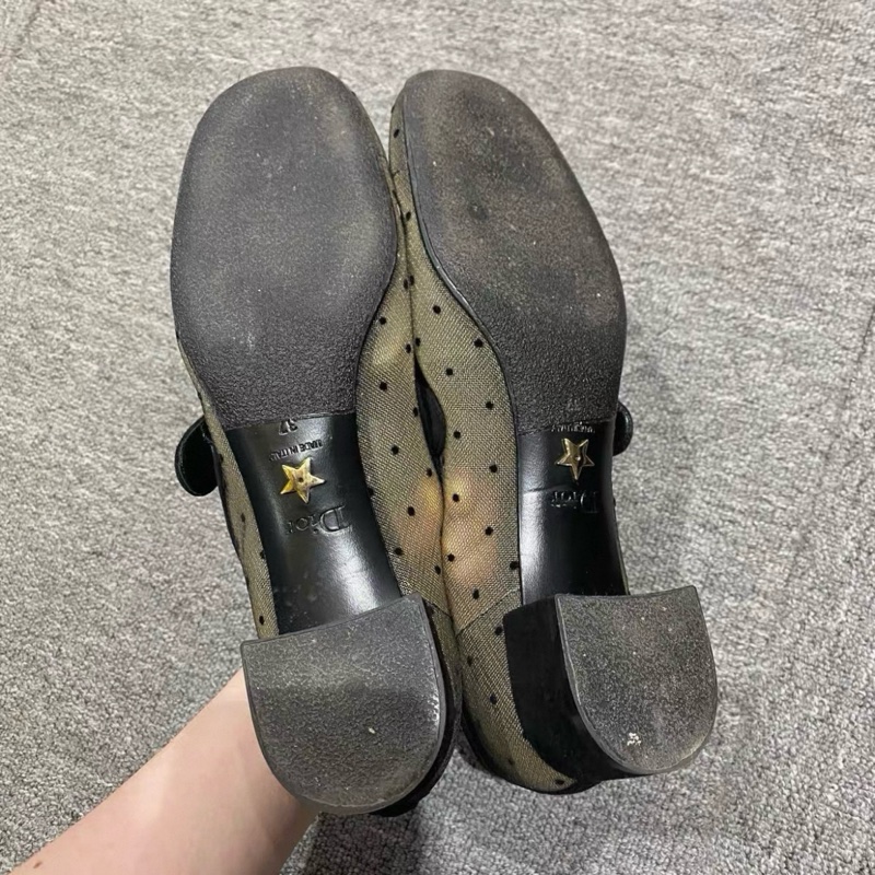 【96新 ✨ 全網最低價！】Dior 瑪莉珍 網紗波點 37碼數（下單前先詢問庫存❗️）-5