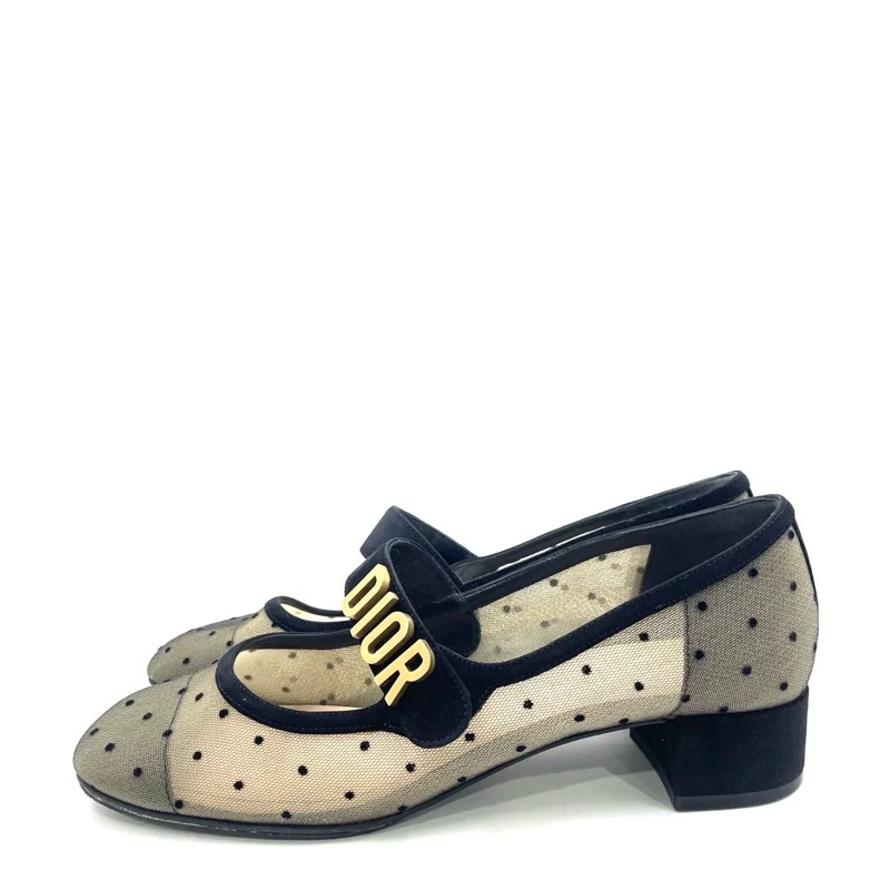 【96新 ✨ 全網最低價!】Dior 瑪莉珍 網紗波點 37碼數(下單前先詢問庫存❗️)-7
