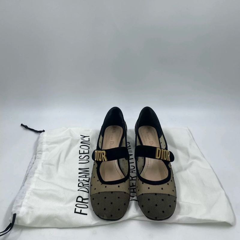 【96新 ✨ 全網最低價!】Dior 瑪莉珍 網紗波點 37碼數(下單前先詢問庫存❗️)-10